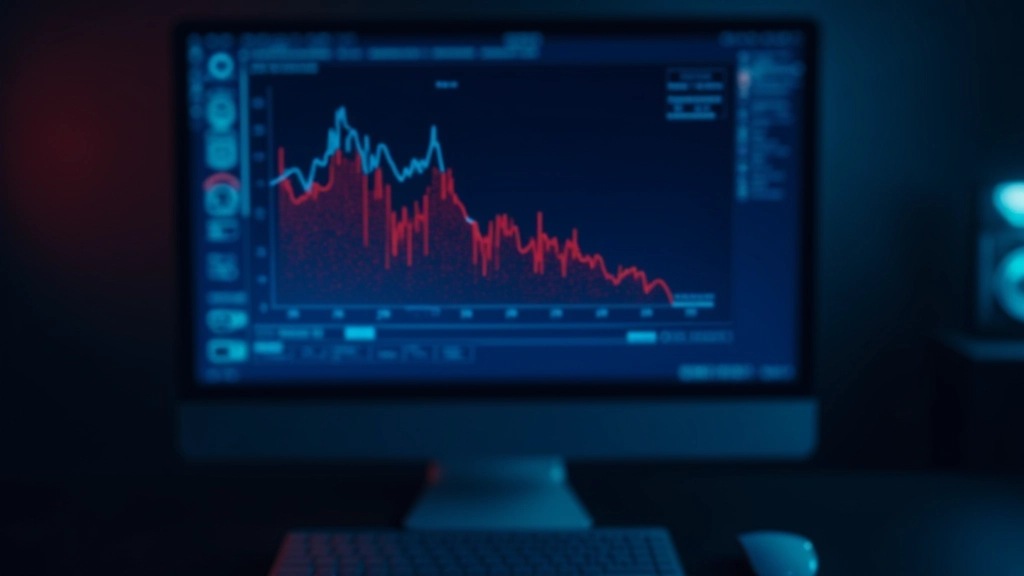 Schermo di un computer con interfaccia di sistema e indicatori di prestazioni in calo
