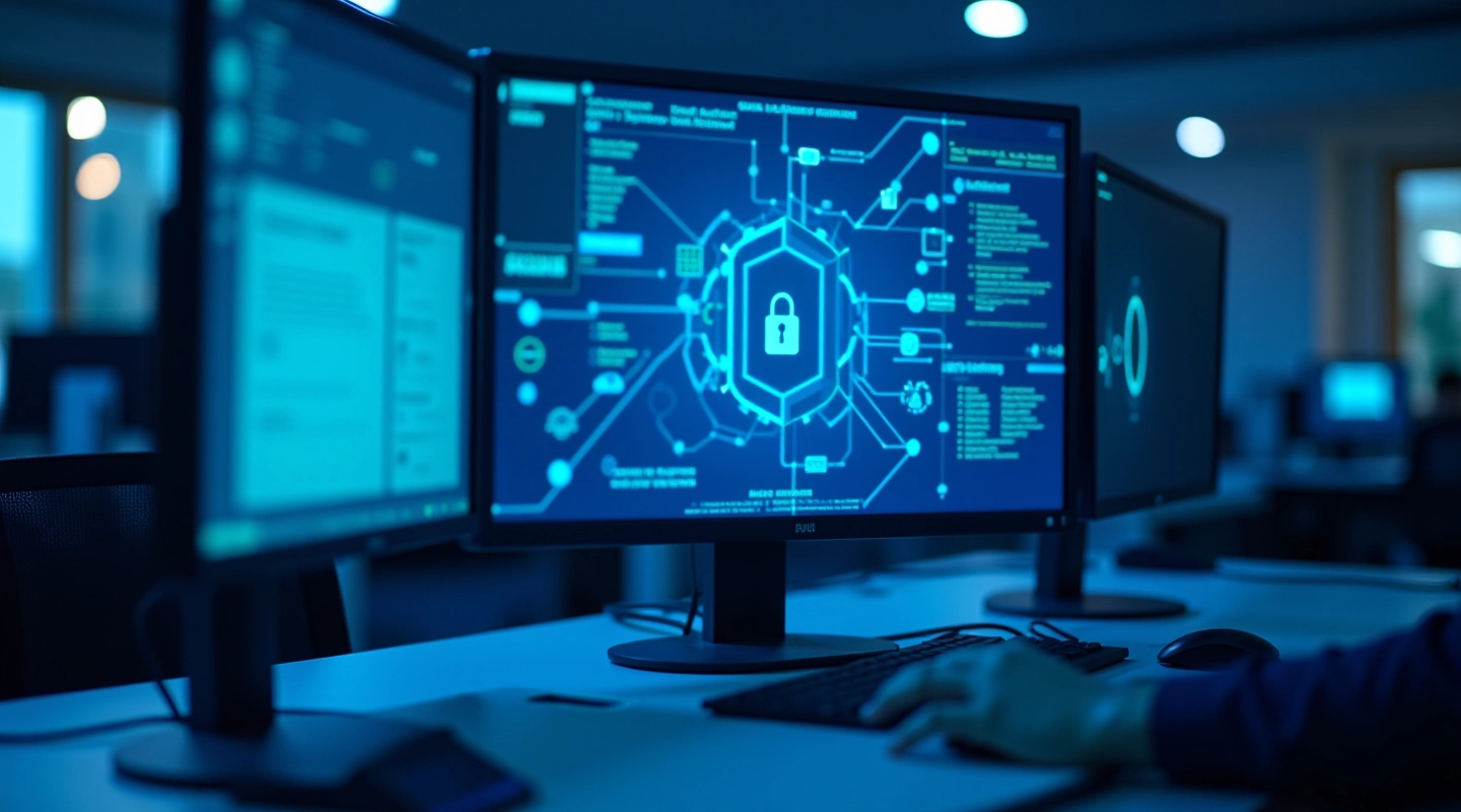 Ambiente di lavoro dedicato alla sicurezza informatica e protezione dai virus